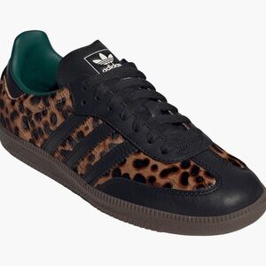 Adidas Black and Leopard Print Sneakers